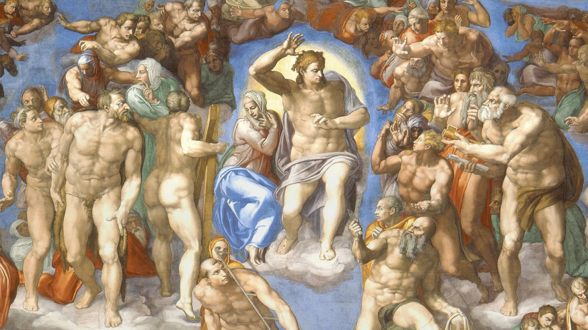 Michelangelo's Sistine Chapel fresco, The Last Judgment, depicting Jesus Christ surrounded by saints
