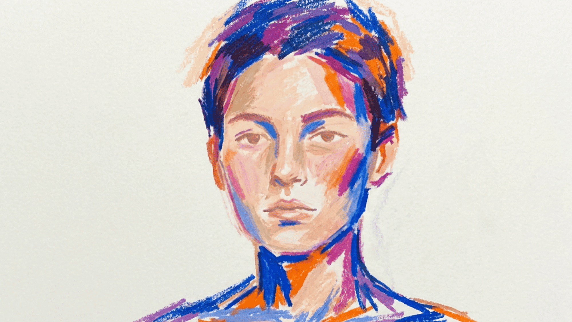 colorful portrait painting with bold brush strokes bright shadows and artistic style