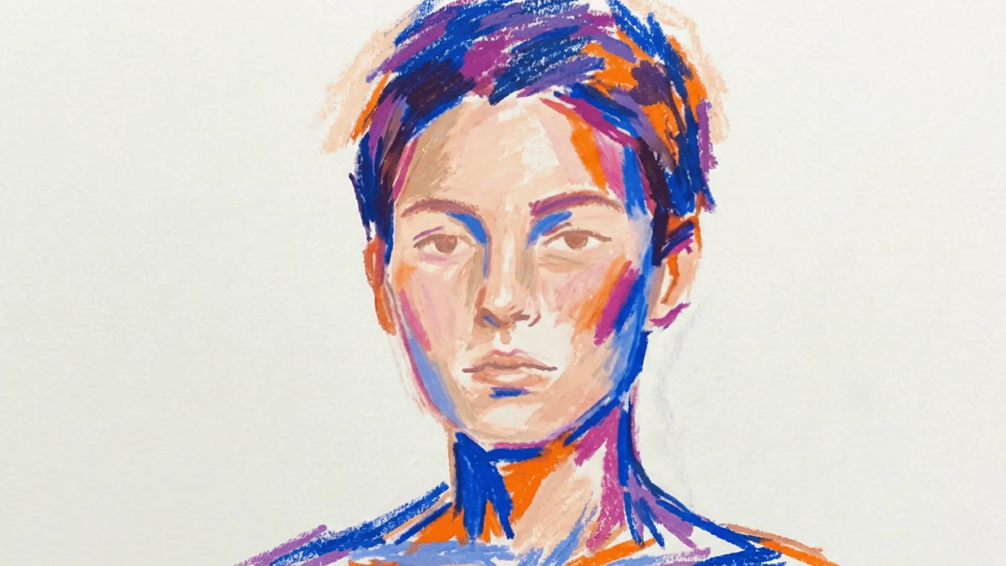colorful portrait painting with bold brush strokes bright shadows and artistic style