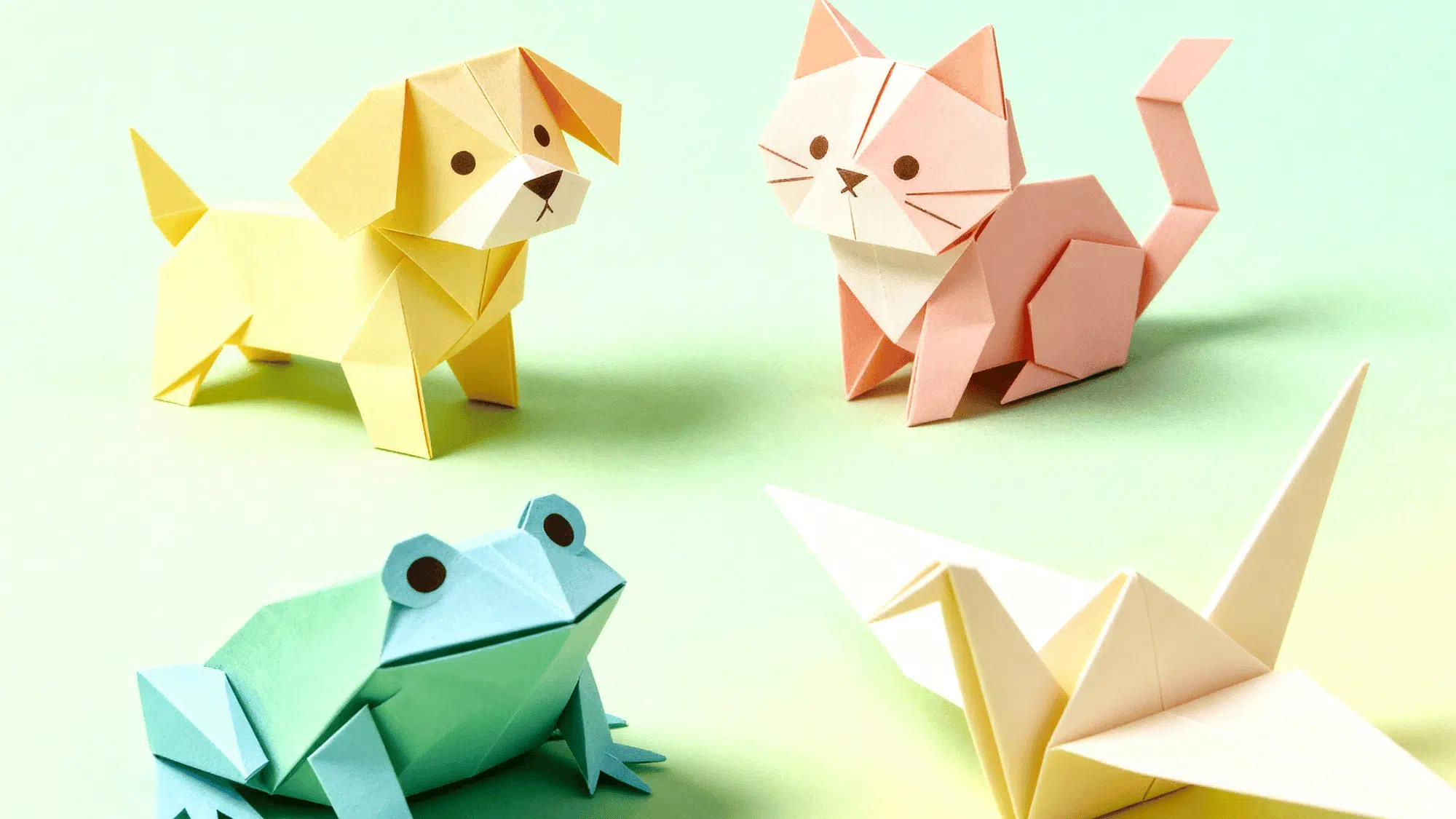 origami animals with colored paper