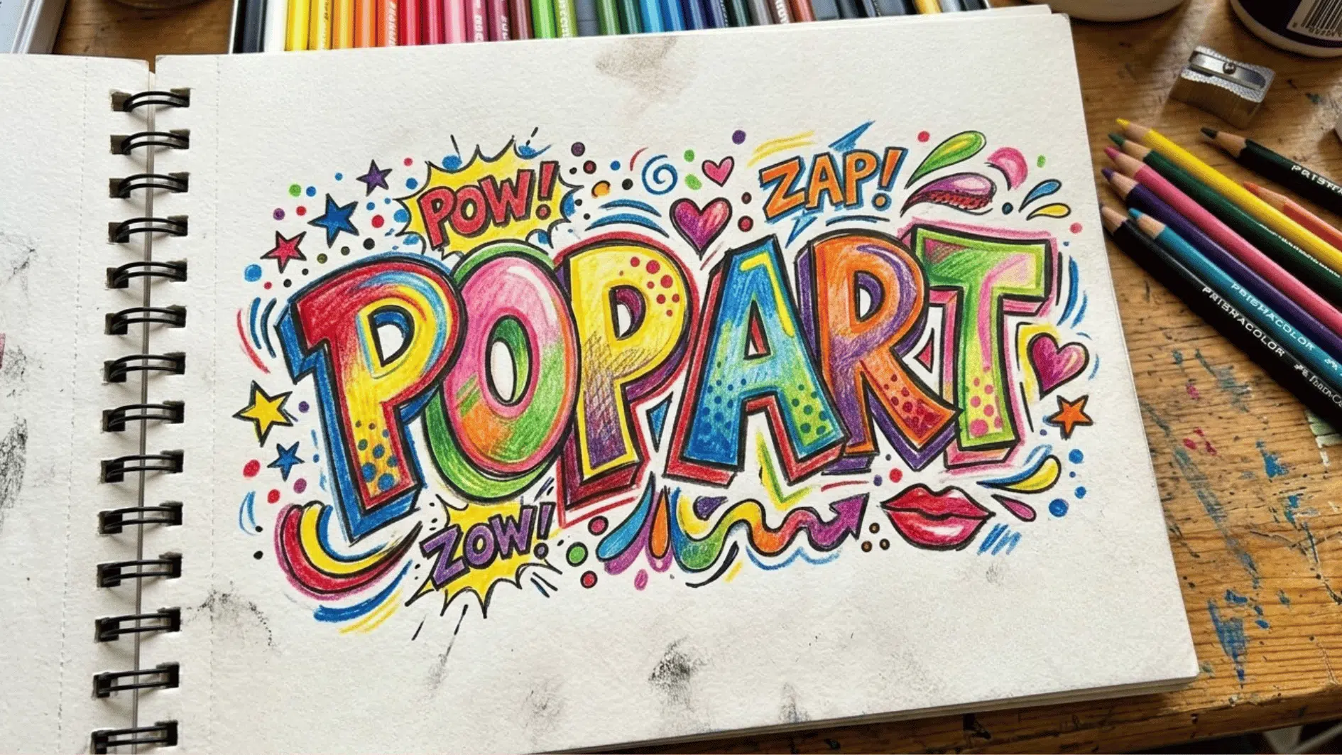 a popart made with sketch pens and sketch colors in a sketchfile