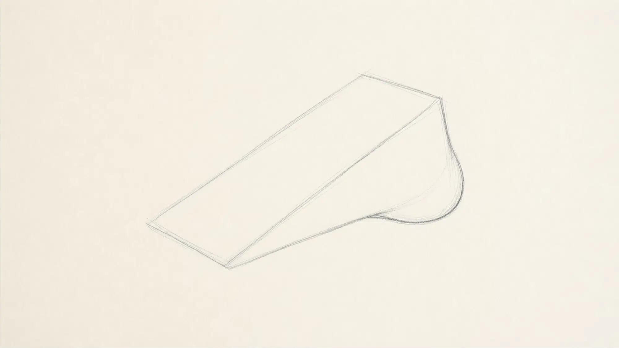 basic foot sketch with a rounded heel and curved arch built from a simple wedge shape
