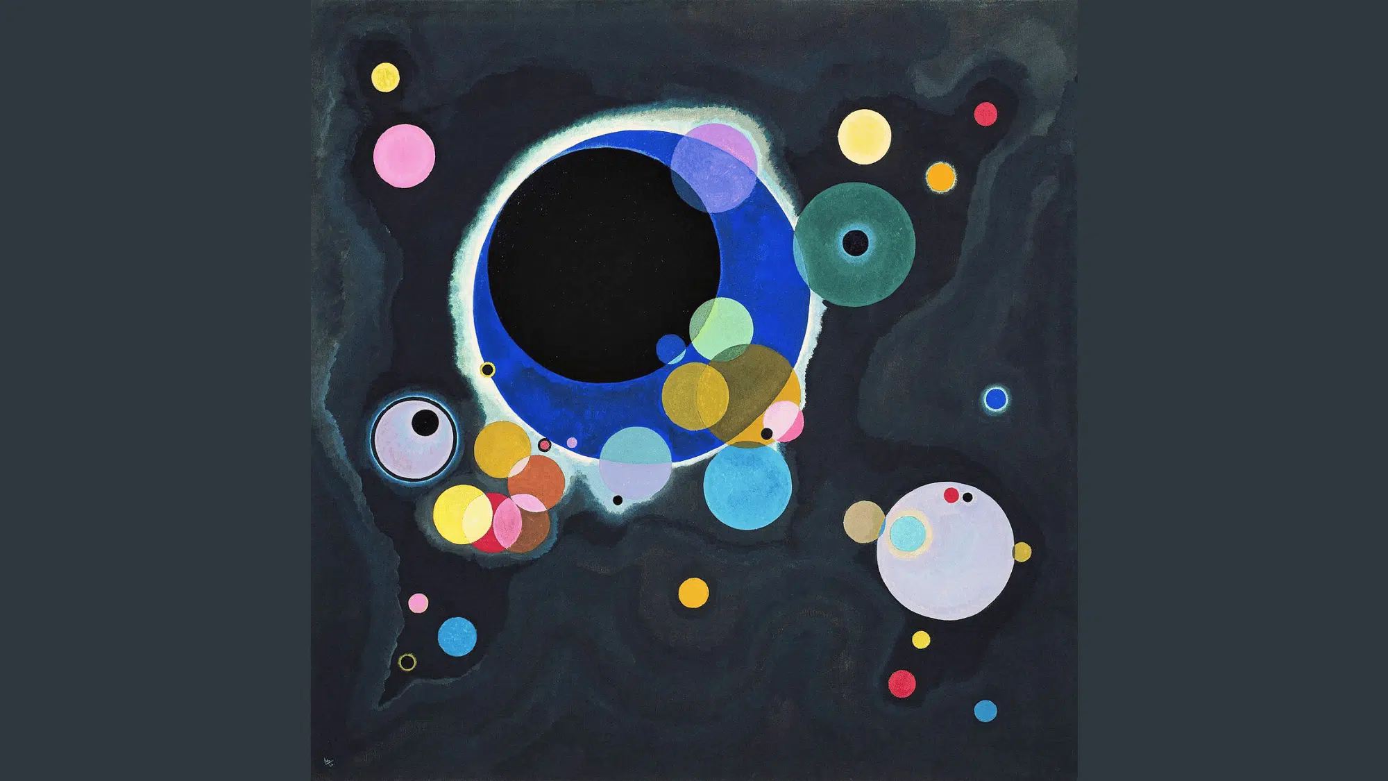 kandinsky’s Several Circles shows bright circles of different sizes creating a clear focus in abstract art