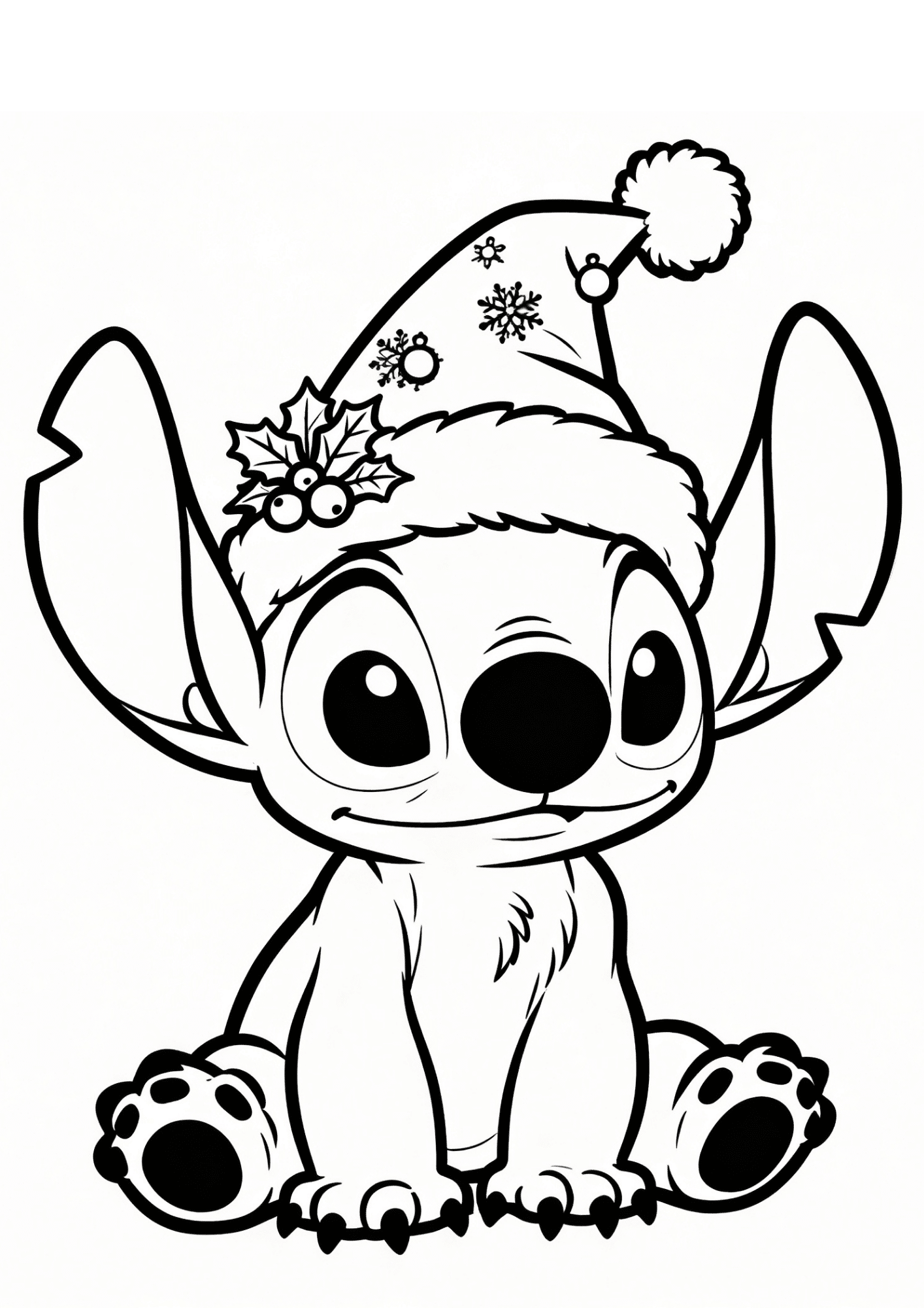 christmas stitch coloring page black white printable festive outline kids holiday sheet design art