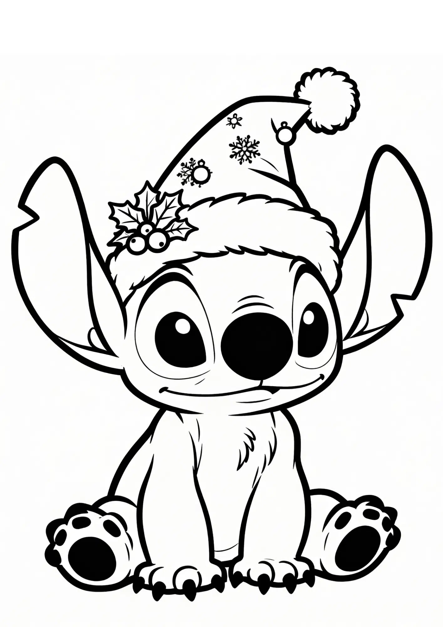 christmas stitch coloring page black white printable festive outline kids holiday sheet design art