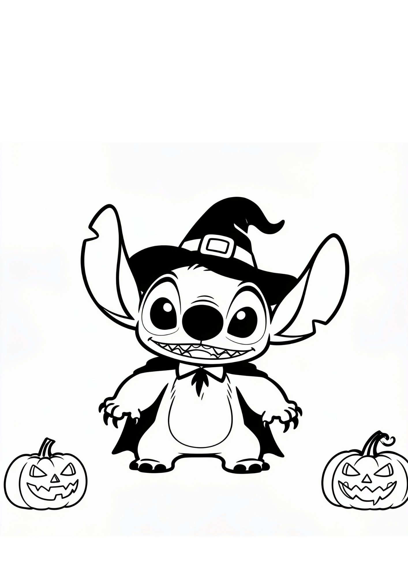 halloween stitch coloring page black white printable costume outline kids spooky fun sheet design art