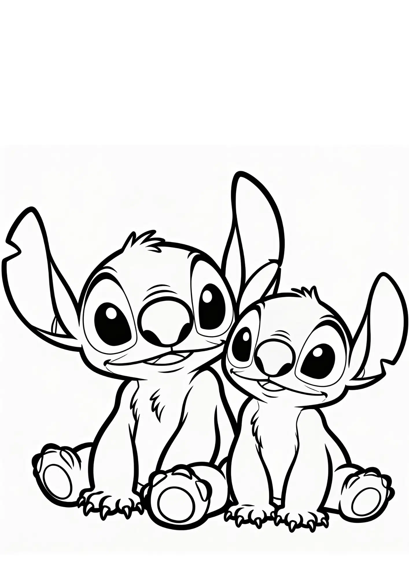 stitch and scrump friendship coloring page black white printable cute disney outline kids sheet art