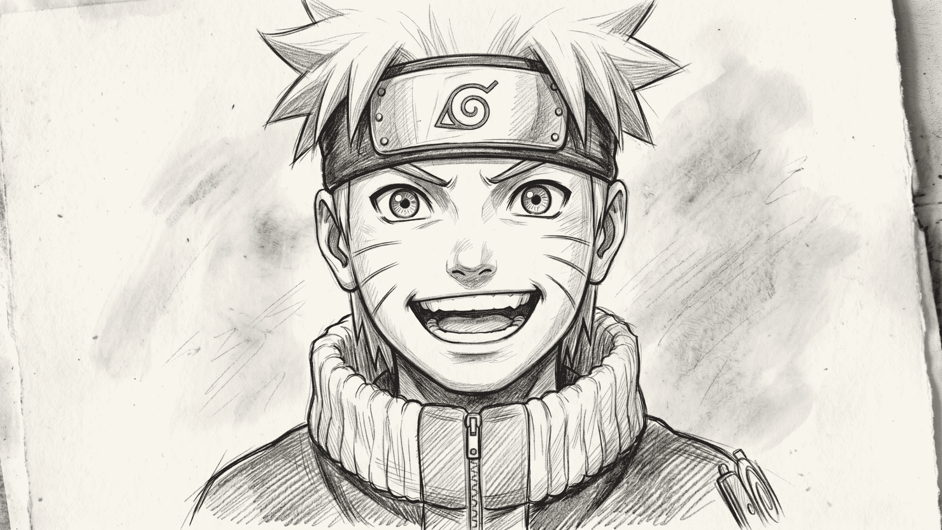 Anime character sketch with expressive eyes