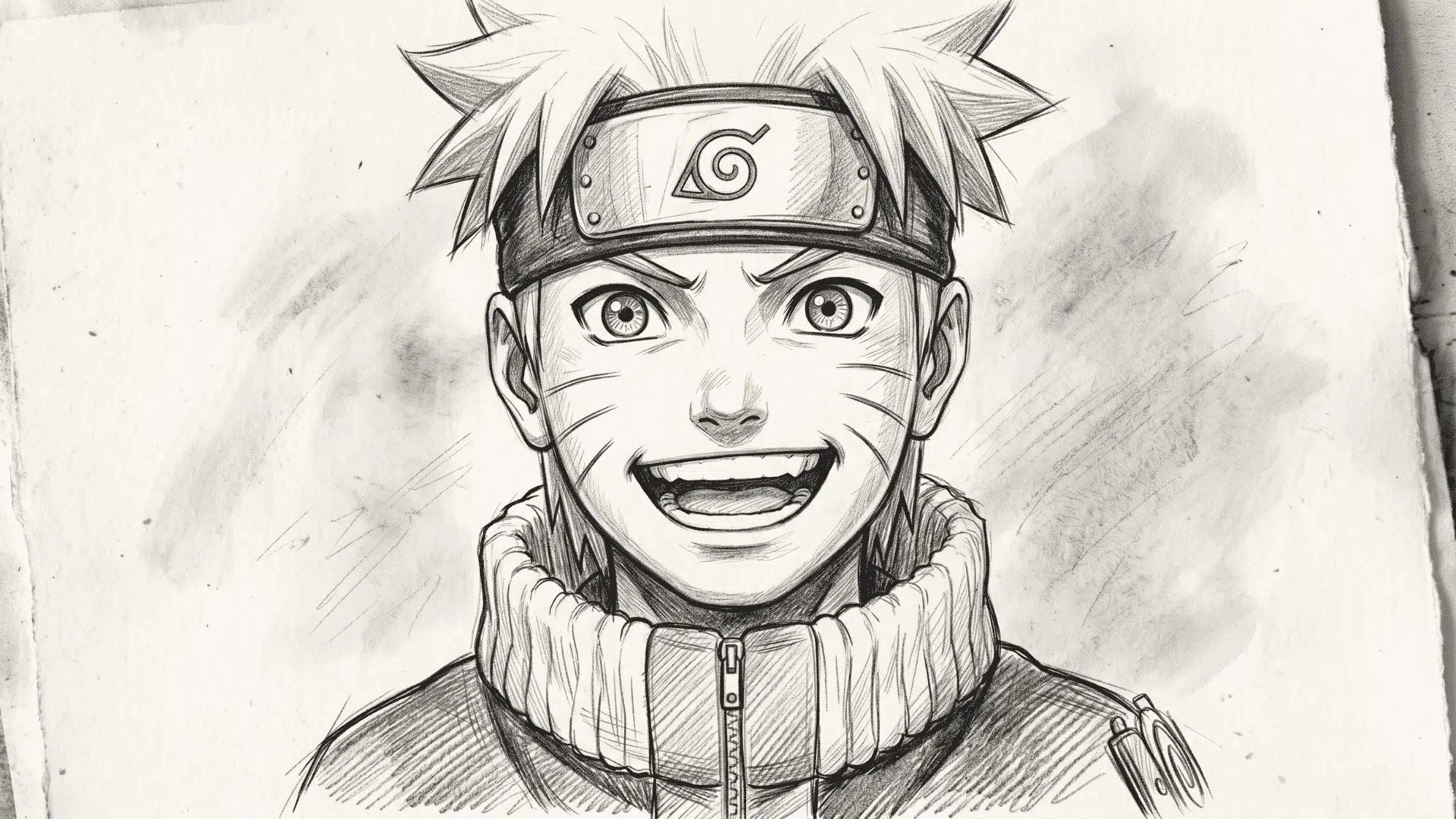 Anime character sketch with expressive eyes