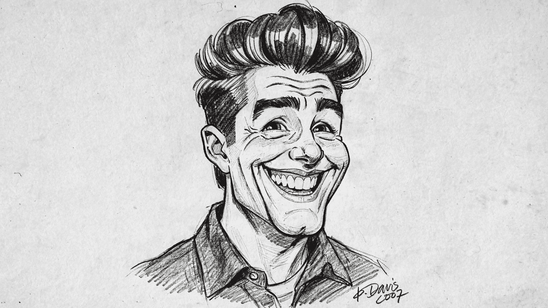 Caricature sketches with exaggerated faces