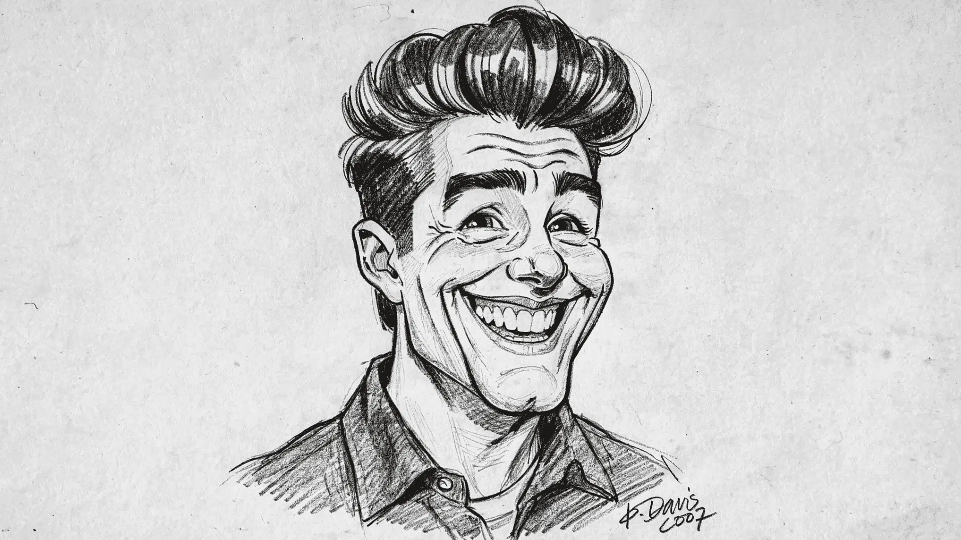 Caricature sketches with exaggerated faces